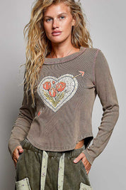 Lovestruck Vintage Washed Long-Sleeve Top