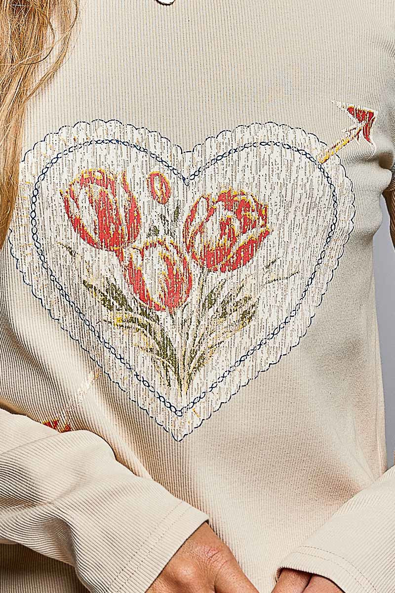 Lovestruck Vintage Washed Long-Sleeve Top