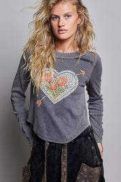Lovestruck Vintage Washed Long-Sleeve Top