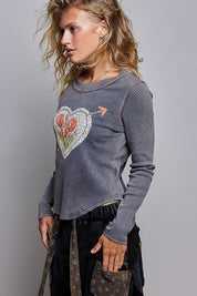 Lovestruck Vintage Washed Long-Sleeve Top