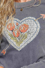 Lovestruck Vintage Washed Long-Sleeve Top