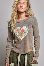 Lovestruck Vintage Washed Long-Sleeve Top