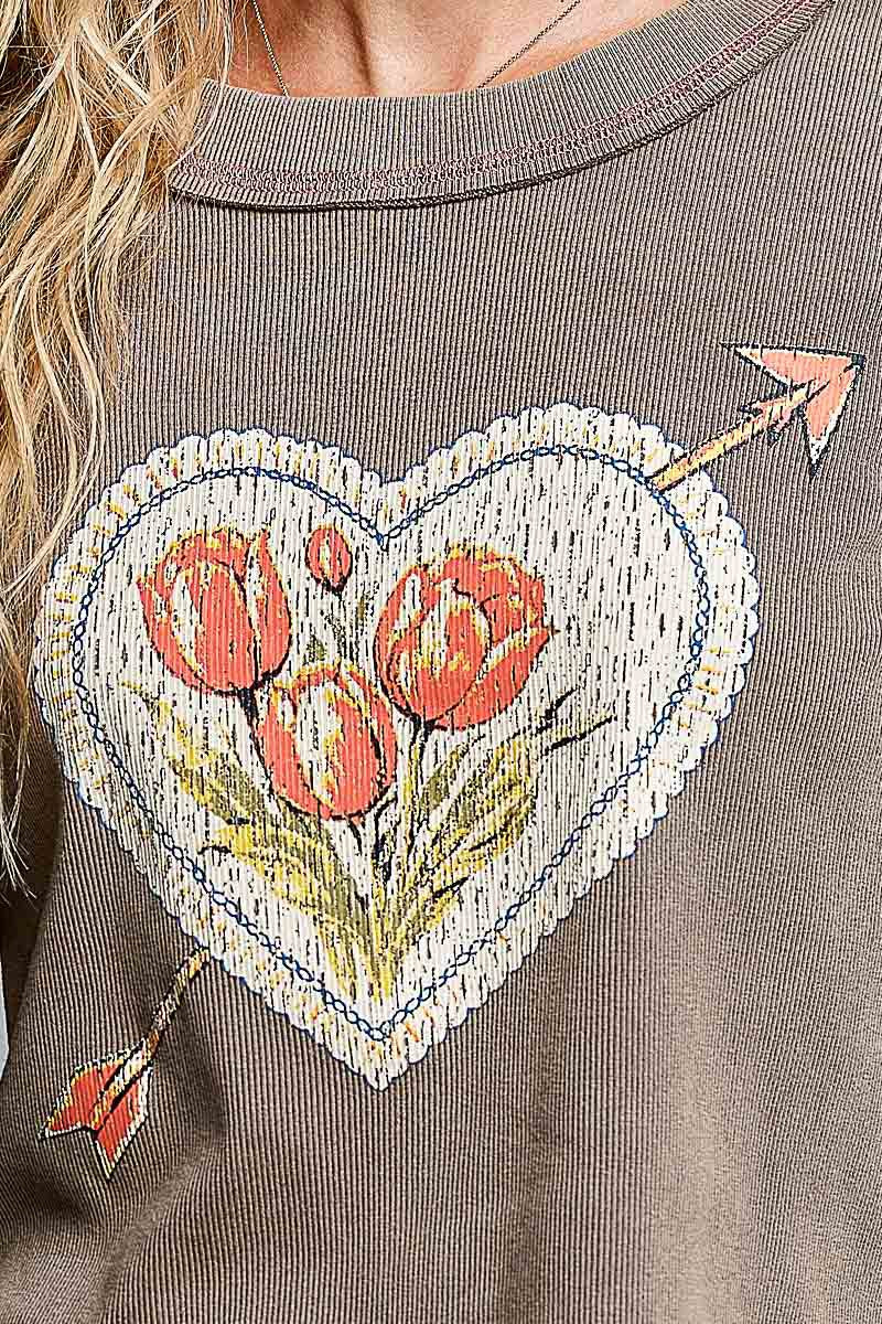 Lovestruck Vintage Washed Long-Sleeve Top