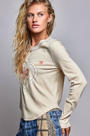 Lovestruck Vintage Washed Long-Sleeve Top