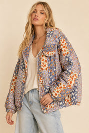 Lupine Patchwork Quilted Puffer Jacket