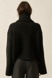 Mammoth Fuzzy Jacquard-Knit Turtleneck Sweater