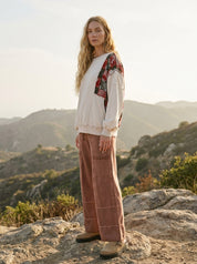 Marlow Mixed Print Washed Terry Pullover