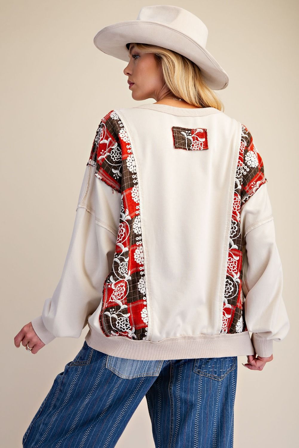Marlow Mixed Print Washed Terry Pullover