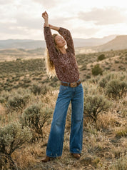 Midnight Paisley Balloon Hem Blouse