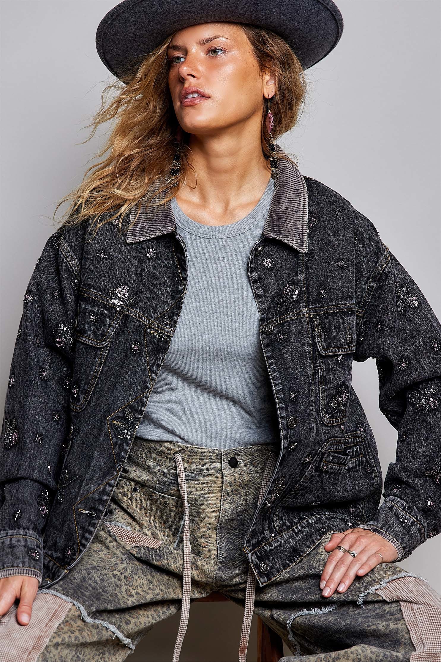 Midnight Rambler Embellished Denim Jacket