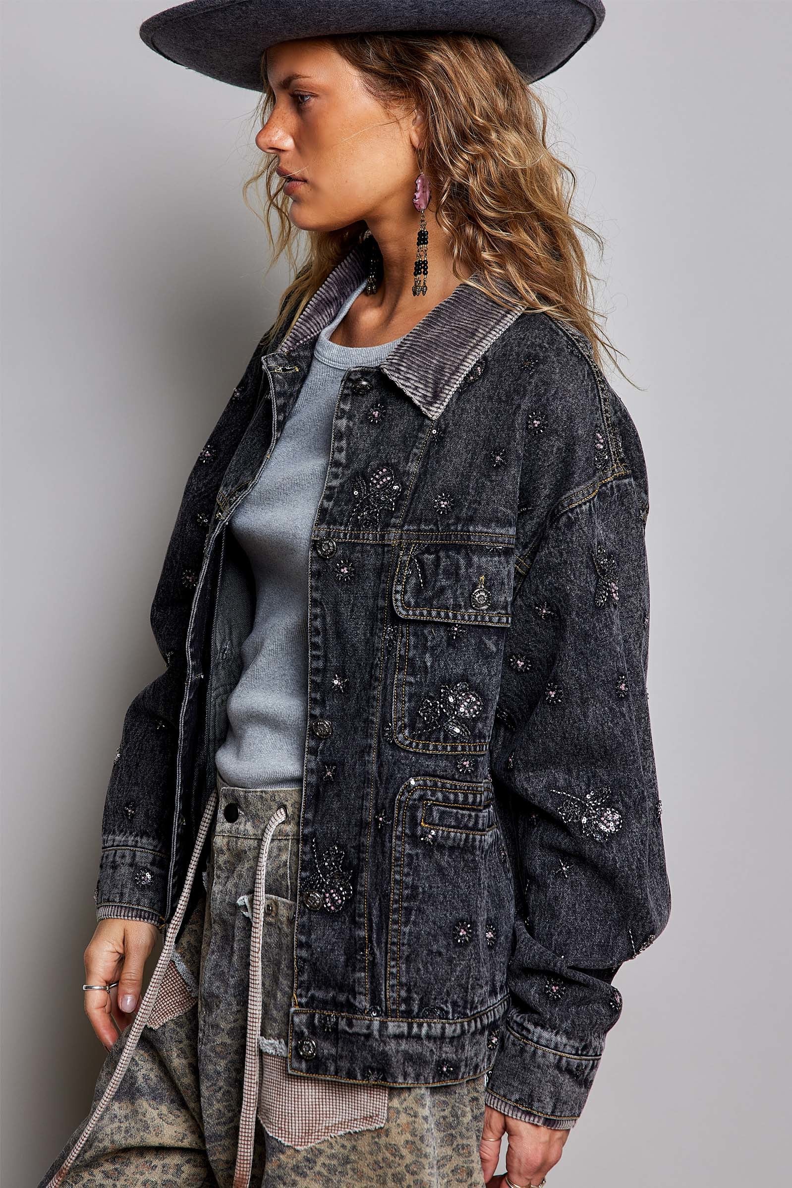 Midnight Rambler Embellished Denim Jacket