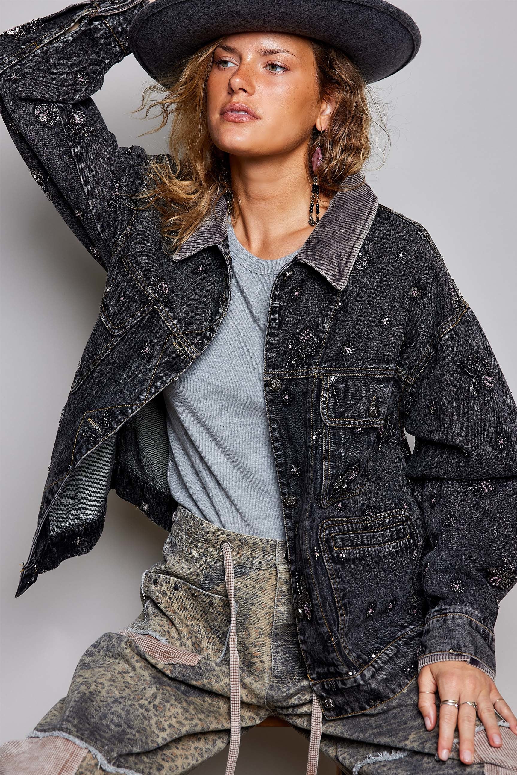 Midnight Rambler Embellished Denim Jacket