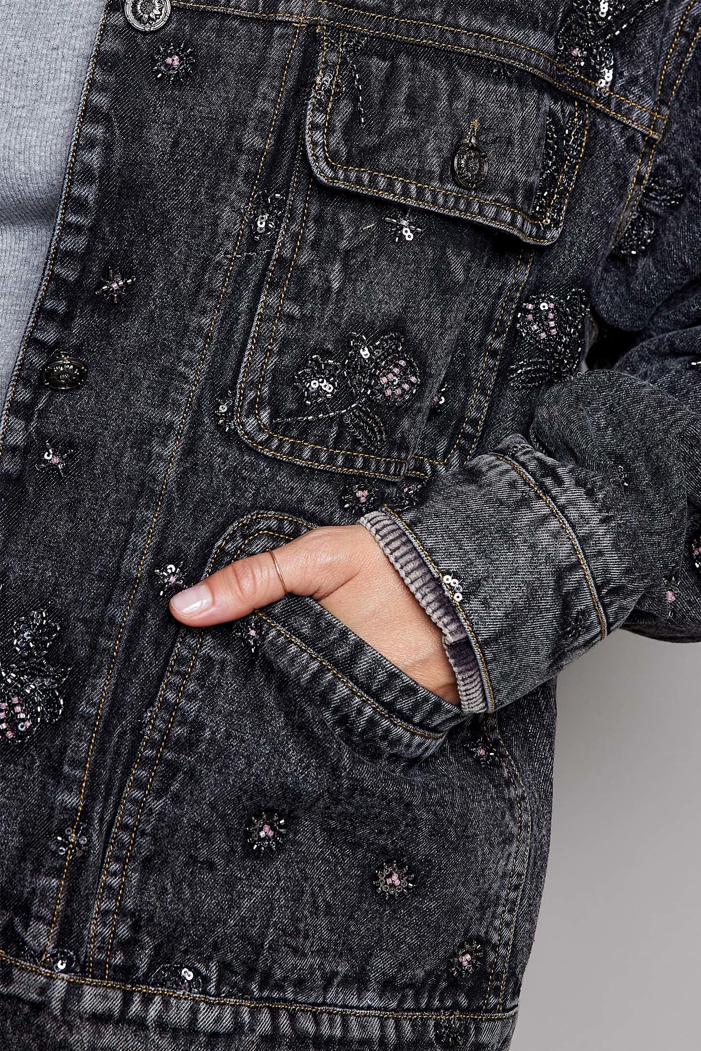 Midnight Rambler Embellished Denim Jacket