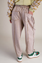 The Essential Mineral Washed Terry Knit Barrel Pants