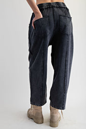 The Essential Mineral Washed Terry Knit Barrel Pants