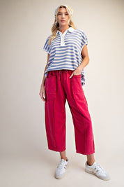 The Essential Mineral Washed Terry Knit Barrel Pants