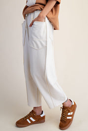 The Essential Mineral Washed Terry Knit Barrel Pants