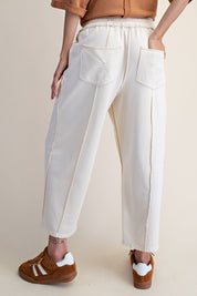 The Essential Mineral Washed Terry Knit Barrel Pants