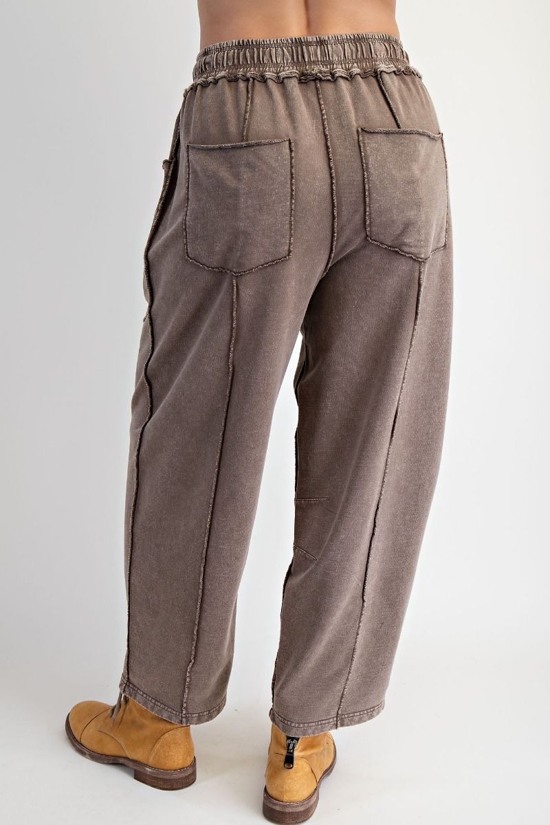The Essential Mineral Washed Terry Knit Barrel Pants