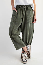 The Essential Mineral Washed Terry Knit Barrel Pants