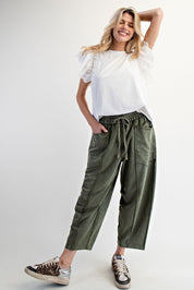 The Essential Mineral Washed Terry Knit Barrel Pants