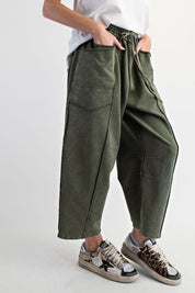 The Essential Mineral Washed Terry Knit Barrel Pants