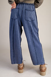 The Essential Mineral Washed Terry Knit Barrel Pants