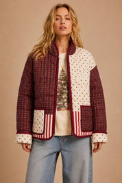 Mix & Mingle Patchwork Quilted Puffer Jacket