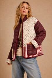 Mix & Mingle Patchwork Quilted Puffer Jacket
