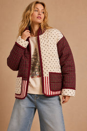 Mix & Mingle Patchwork Quilted Puffer Jacket