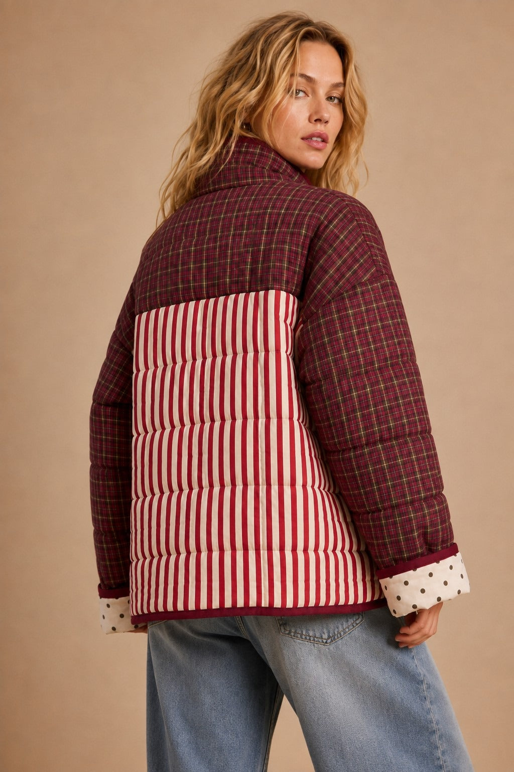 Mix & Mingle Patchwork Quilted Puffer Jacket