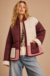 Mix & Mingle Patchwork Quilted Puffer Jacket