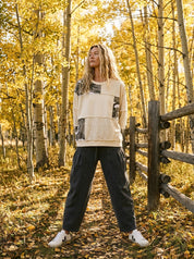 Mixed Signals Multi-Fabric Camo Patchwork Pullover