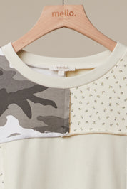 Mixed Signals Multi-Fabric Camo Patchwork Pullover