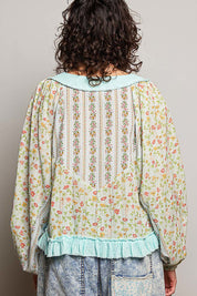 Nell Lace-Up Patchwork Top