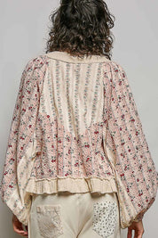 Nell Lace-Up Patchwork Top