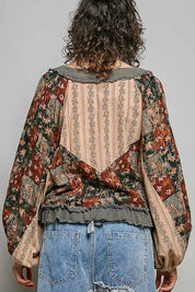 Nell Lace-Up Patchwork Top