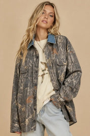 Oak Creek Denim Collar Camo Shacket