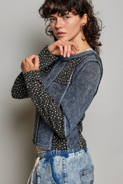 Odd Ends Waffle Knit Patchwork Top