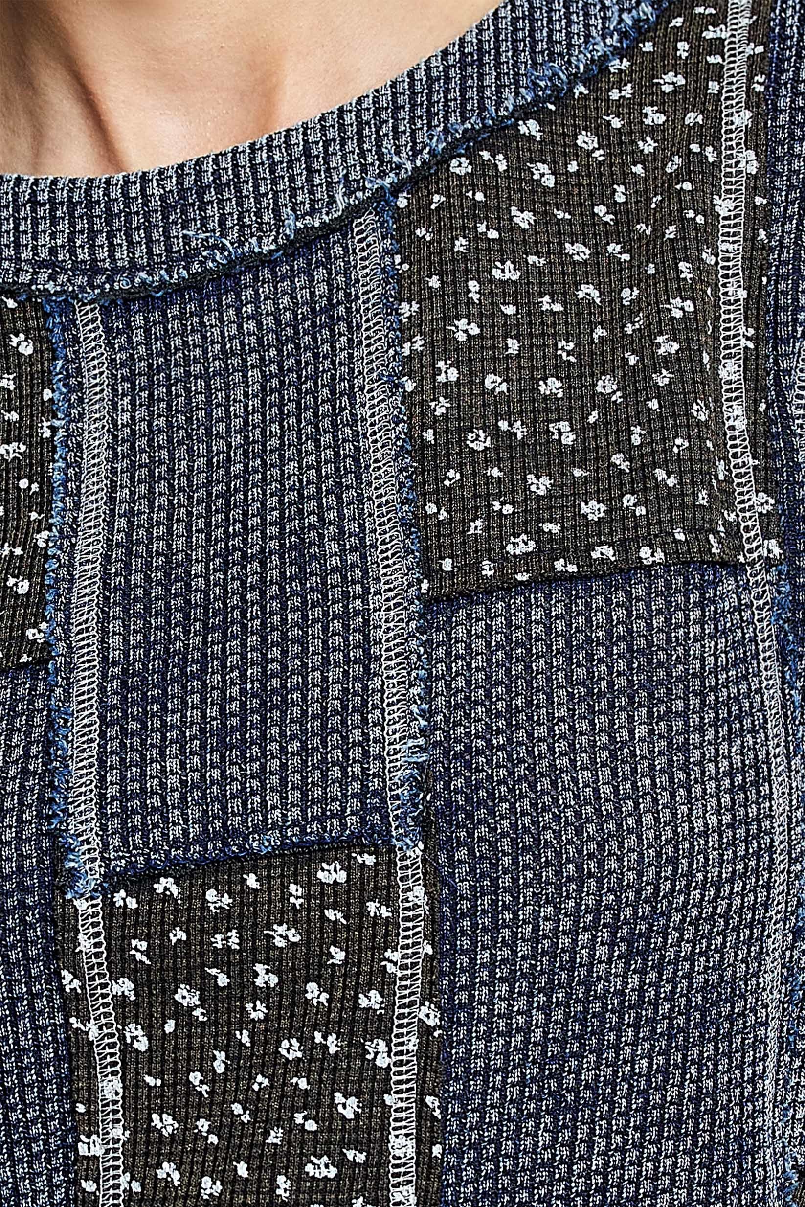 Odd Ends Waffle Knit Patchwork Top