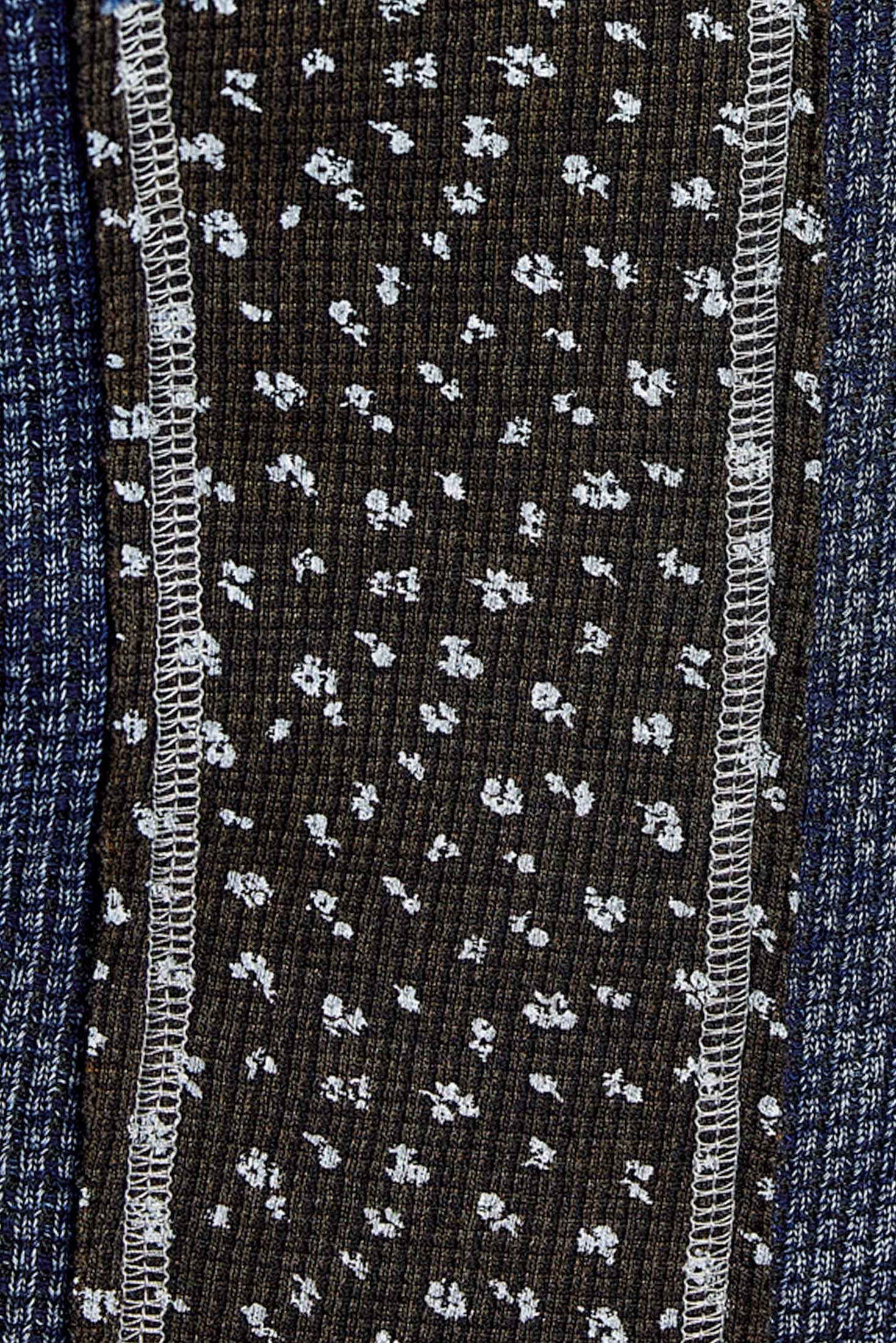 Odd Ends Waffle Knit Patchwork Top