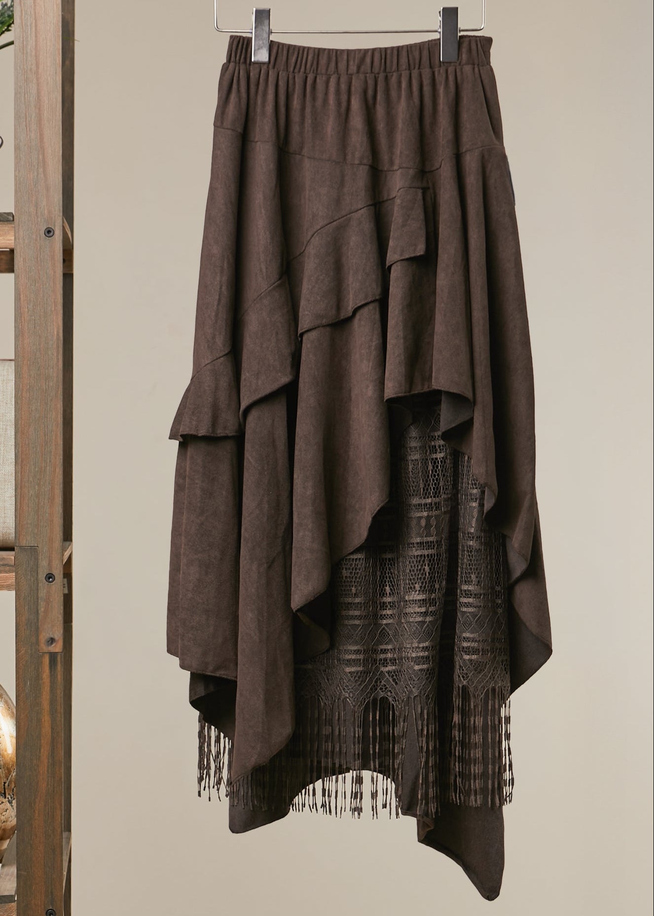 Ophelia Layered Lace Hem Midi Skirt