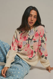 Paloma Oversized Floral Print Sweater