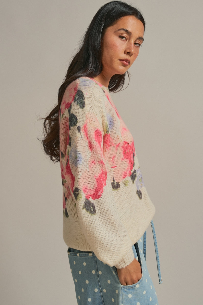 Paloma Oversized Floral Print Sweater