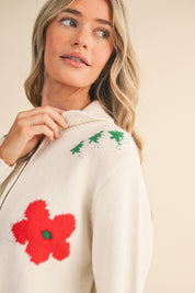 Paradise Canyon Horse Motif Knit Zip Sweater