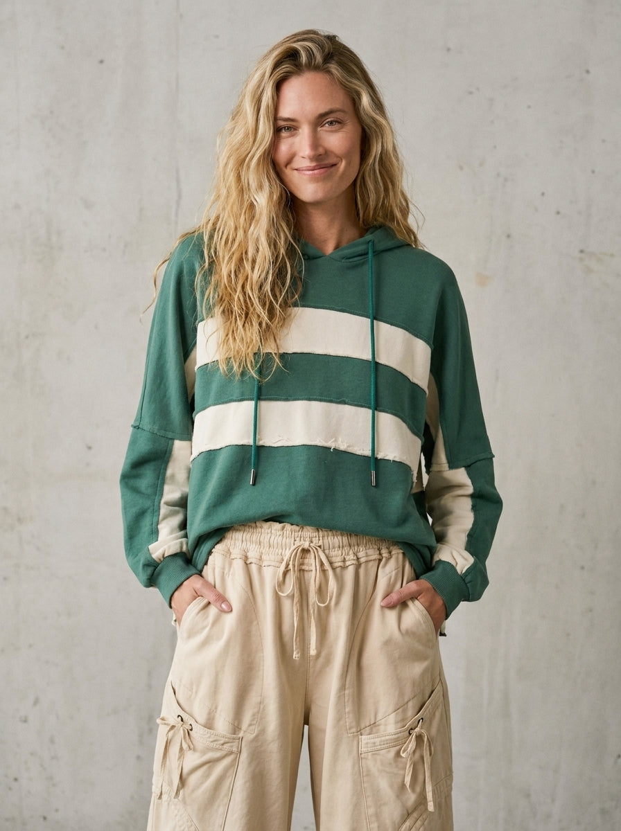 Peace Offering Oversized Color Block Hoodie
