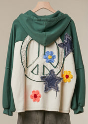 Peace Offering Oversized Color Block Hoodie