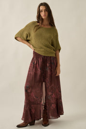 Pearce Short-Sleeve Pointelle Ribbed Knit Sweater