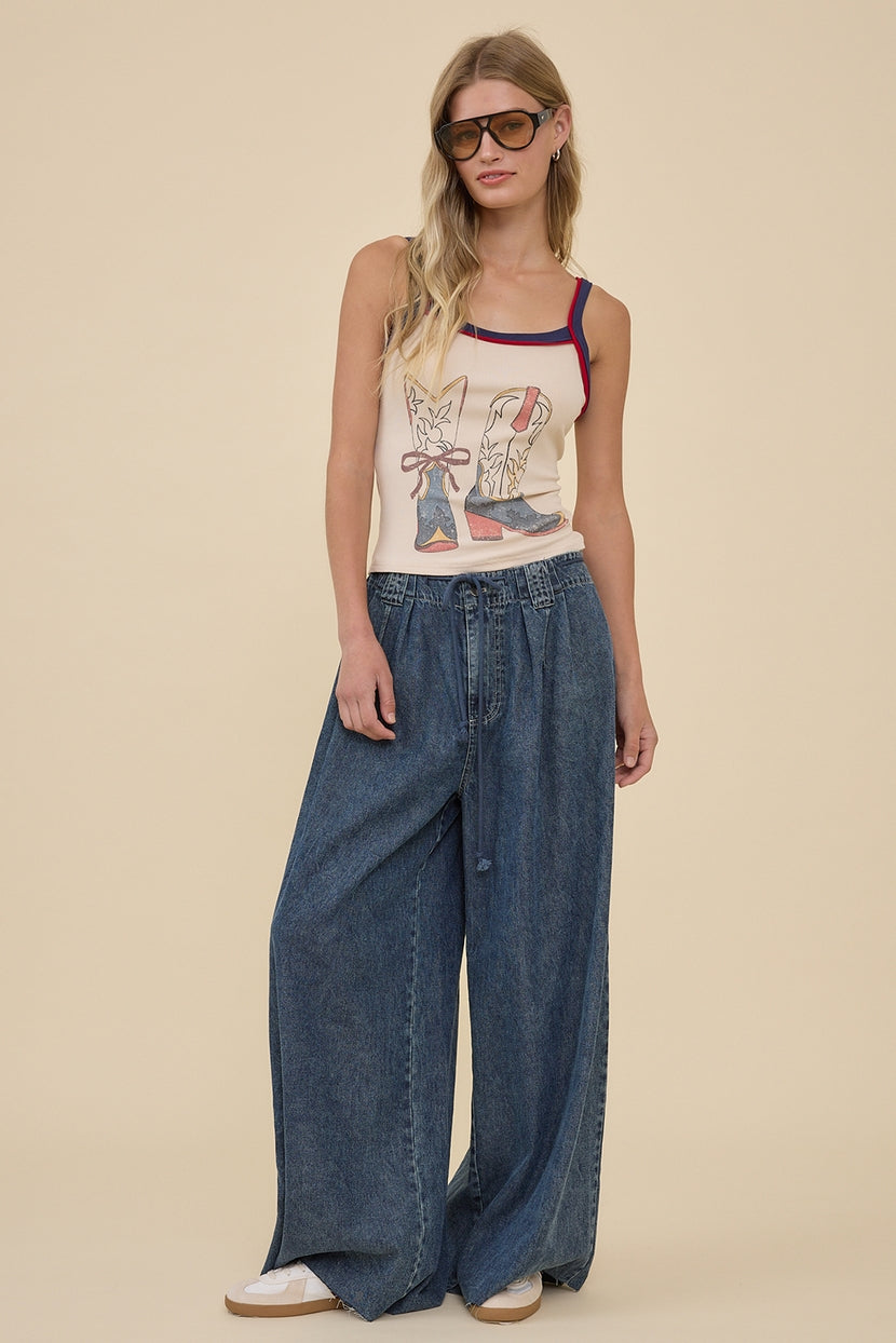 Pioneertown Vintage Cowboy Boots Graphic Tank