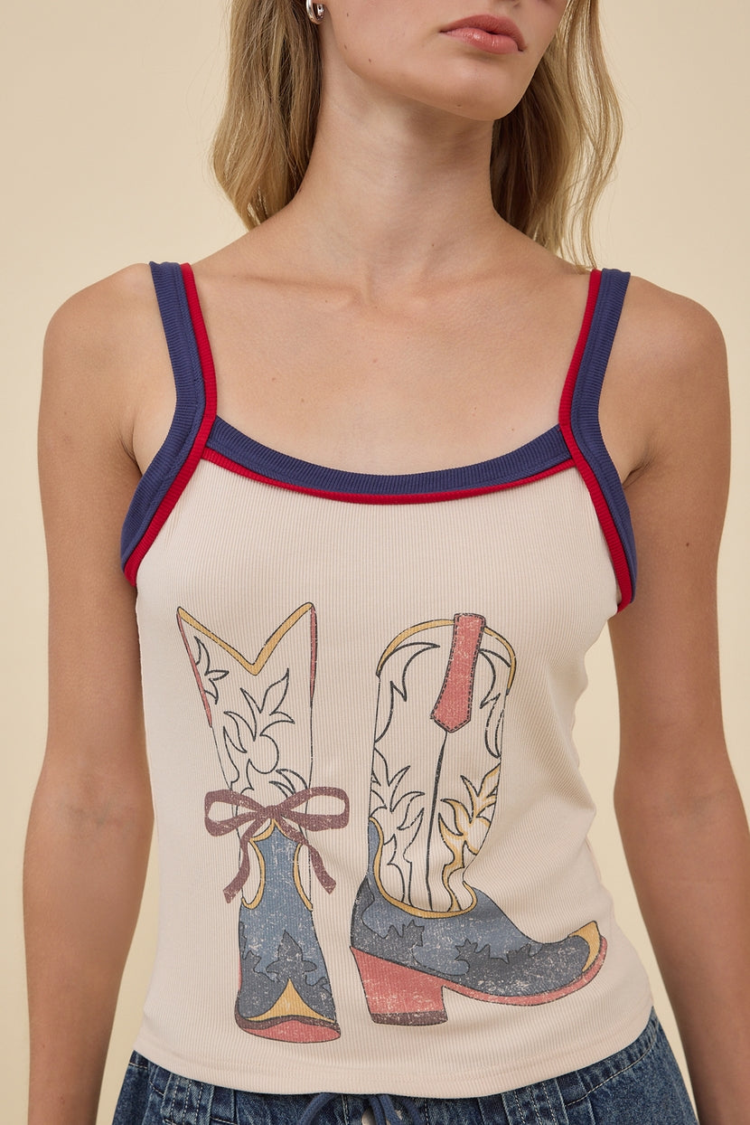 Pioneertown Vintage Cowboy Boots Graphic Tank